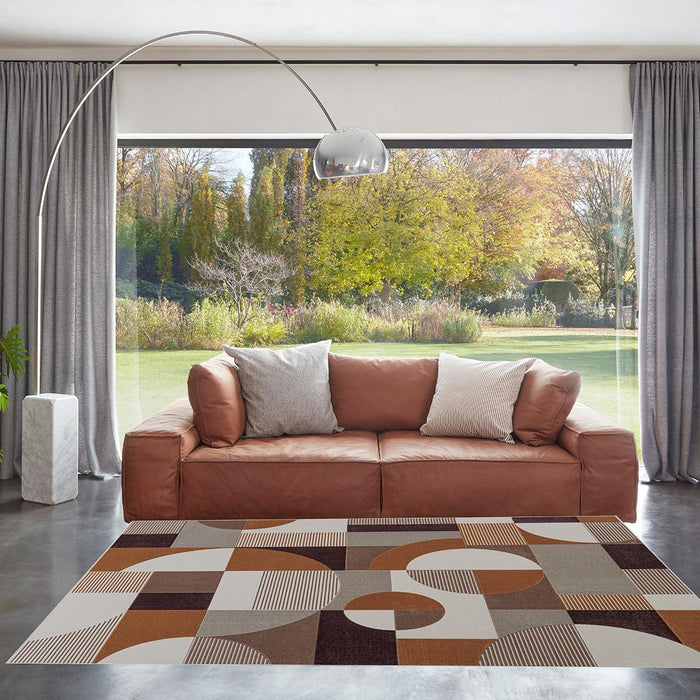 MILANO CARPET ROUND SQUARES ORANGE 160X