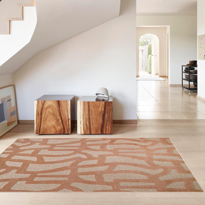 ORANGE STRIPED TWIDE CARPET 100X140 CM