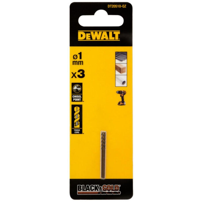 DRILL FOR METAL 1.0MM DEWALT 3PCS