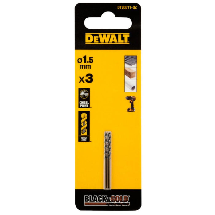 DRILL FOR METAL 1.5MM DEWALT 3PCS