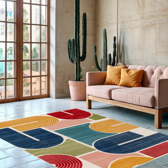 CARPET MAMBO COLORED FIGURES 80X150 CM
