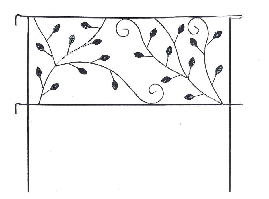 GARDEN METAL FENCE WITH LEAVES 71X85CM