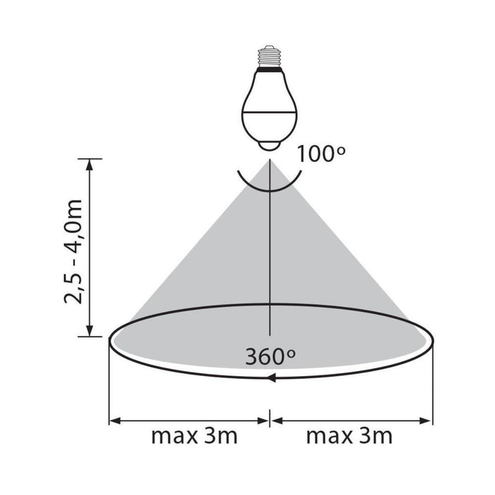 LED LAMP WITH SENSOR 11W E27 230V 4000K