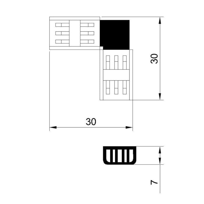 CONNECTING ELEMENT FOR LED STRIPS CORNER