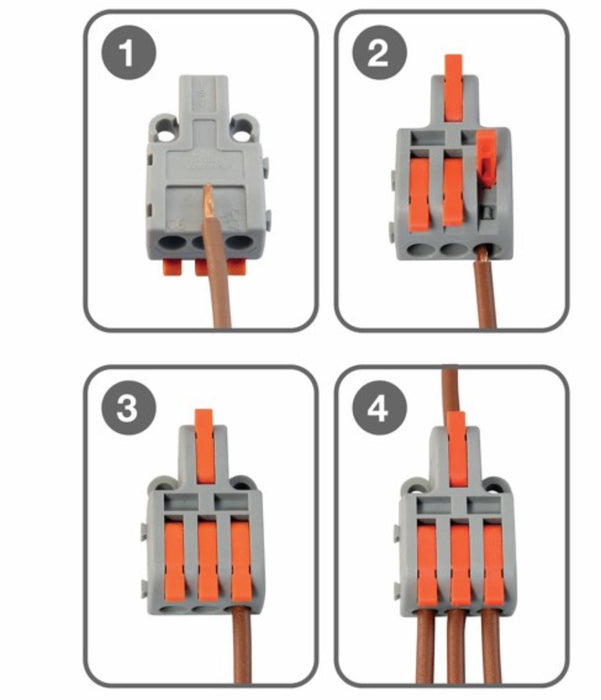 QUICK CONNECTOR 1P/3X0.2-4MM2 COMMEL