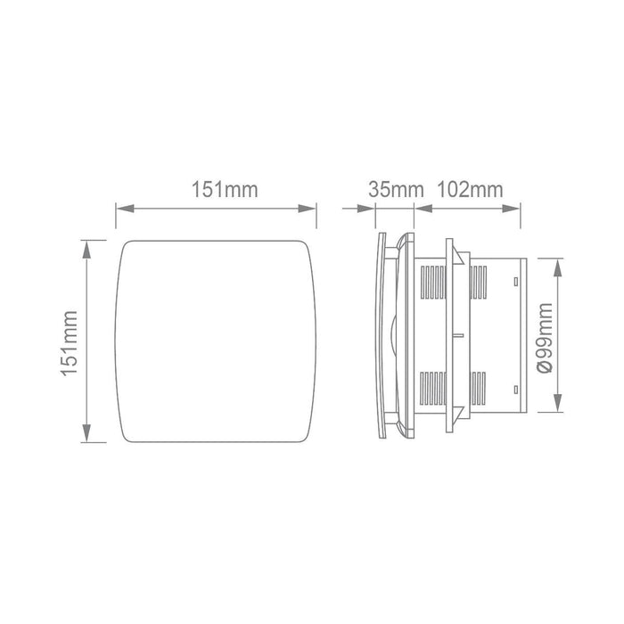 FAN F100MM WHITE 95M3/H 12W COMMEL