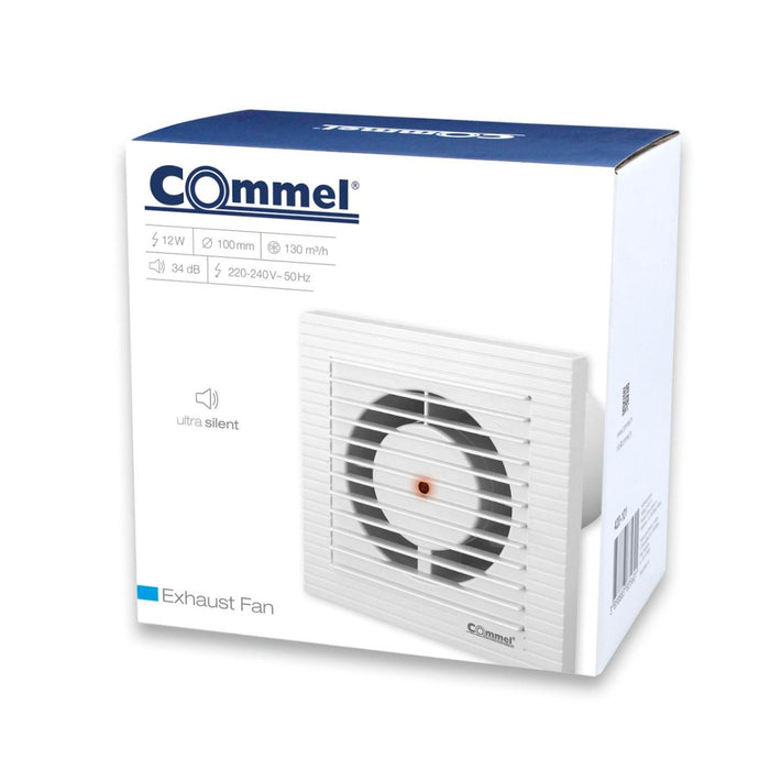 FAN F100MM WHITE 130M3/H 12W COMMEL