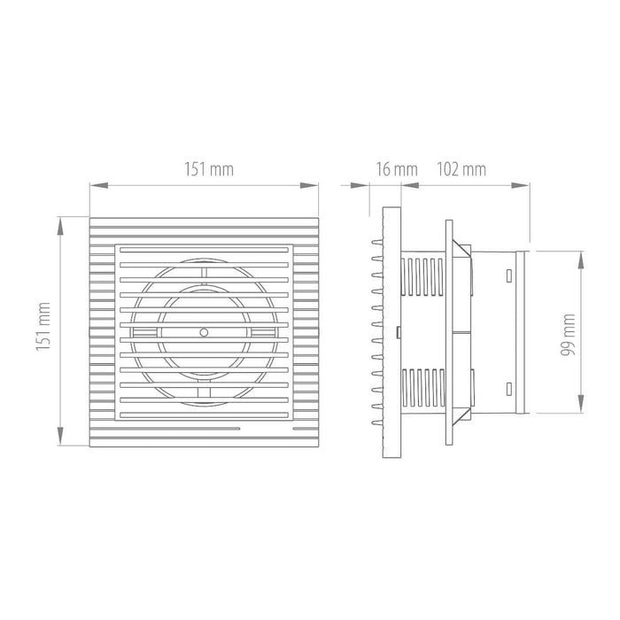 FAN F100MM WHITE 130M3/H 12W COMMEL