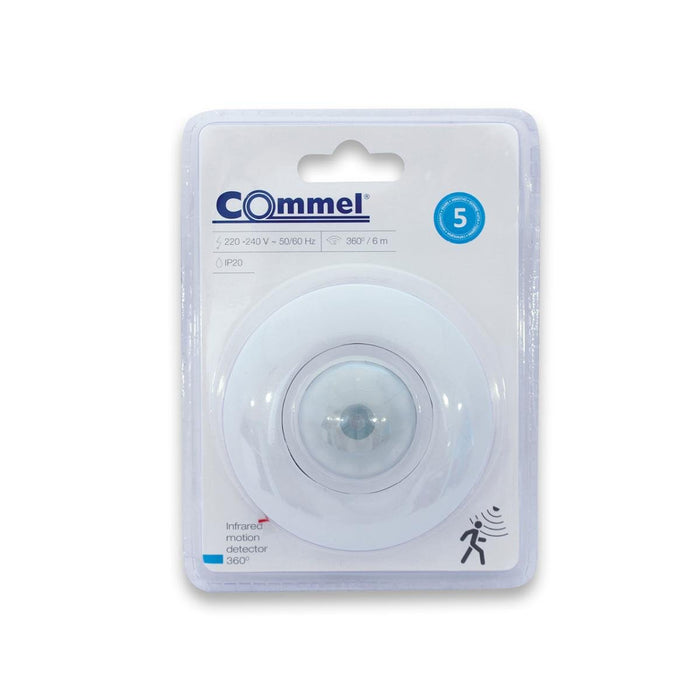 MOTION SENSOR PIR 360°B IP20 COMMEL