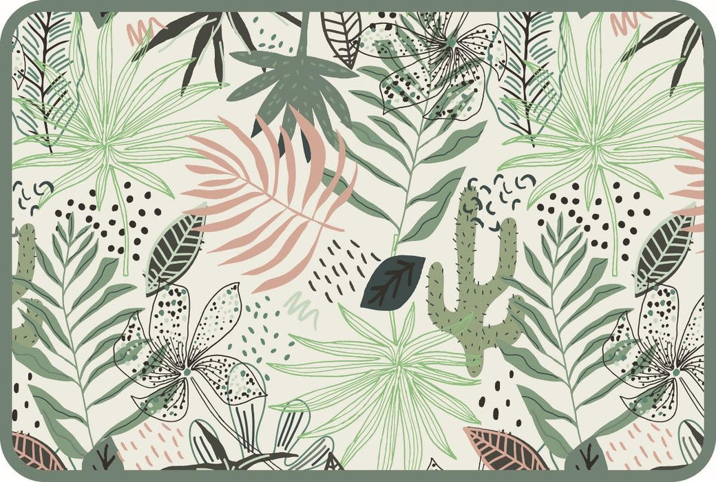 ABSORBENT MAT 40/60CM GREEN LEAVES