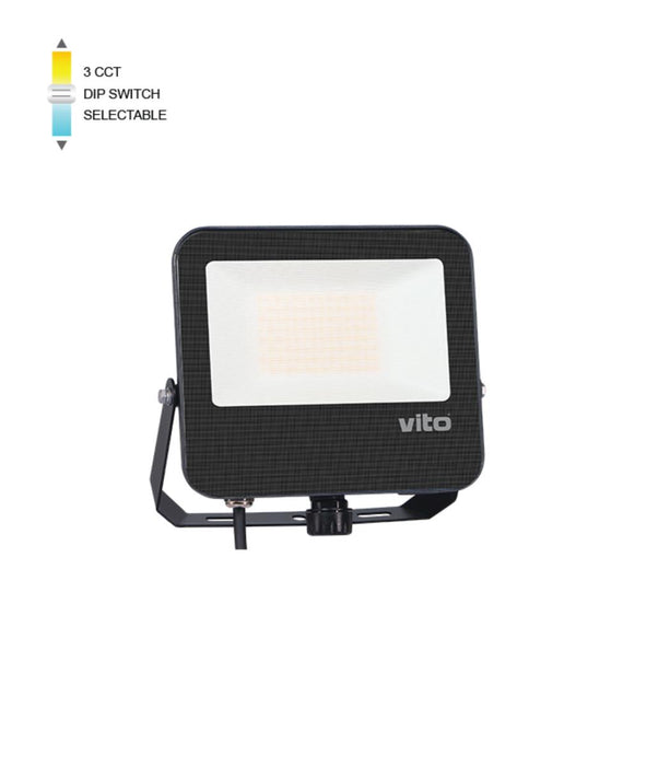 LED FLOODLIGHT DANUBE 50W 3CCT IP66 BLACK