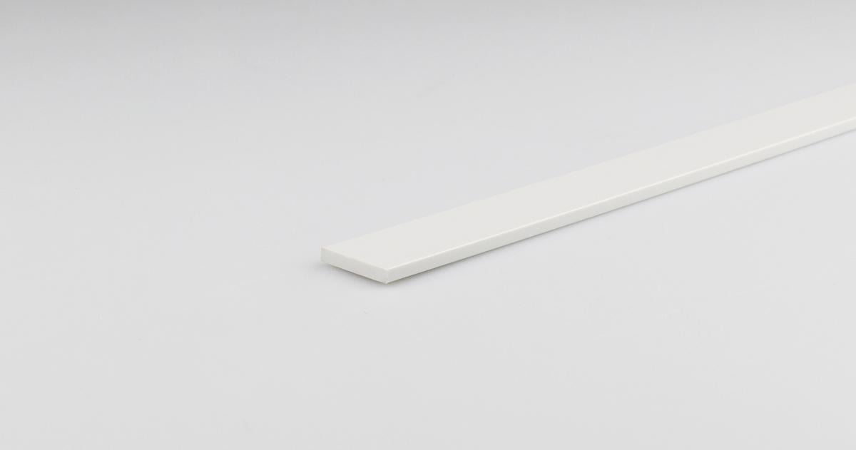 PVC STRAIGHT PROFILE 25X5MM/1M WHITE GLOSSY