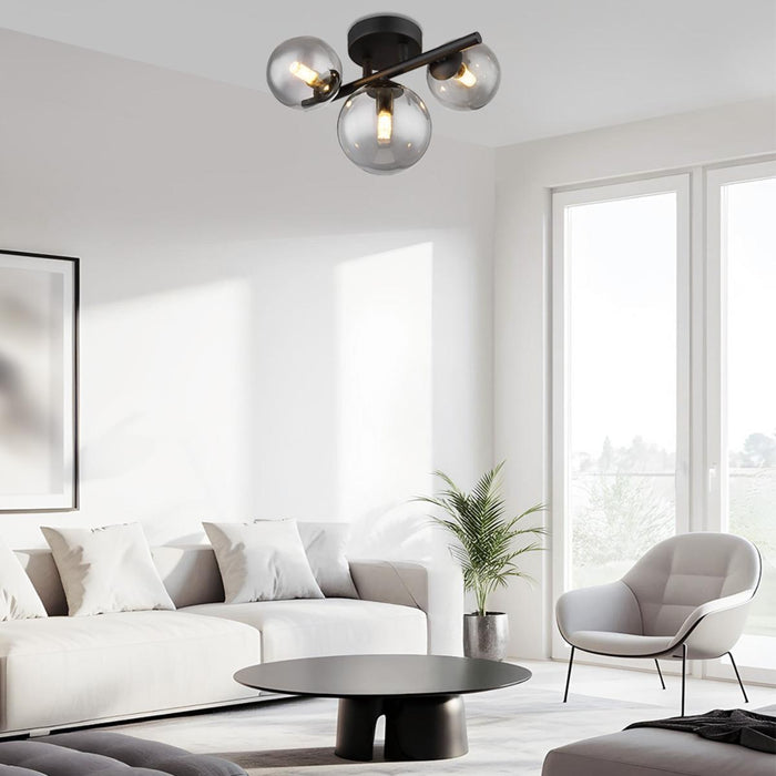 CEILING GALILEO 3XG9 5W SMOKED GLASS