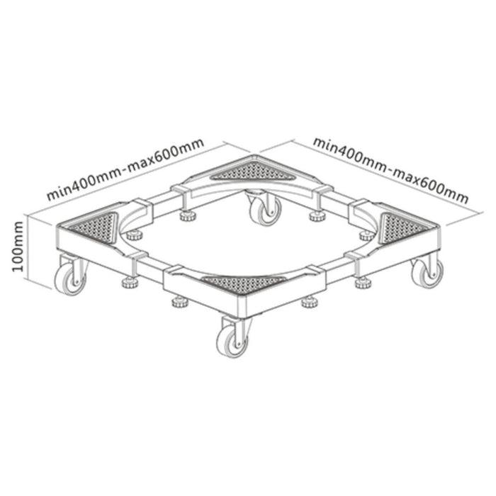 PLATFORM ADJUSTABLE WHEELS 200KG WHITE