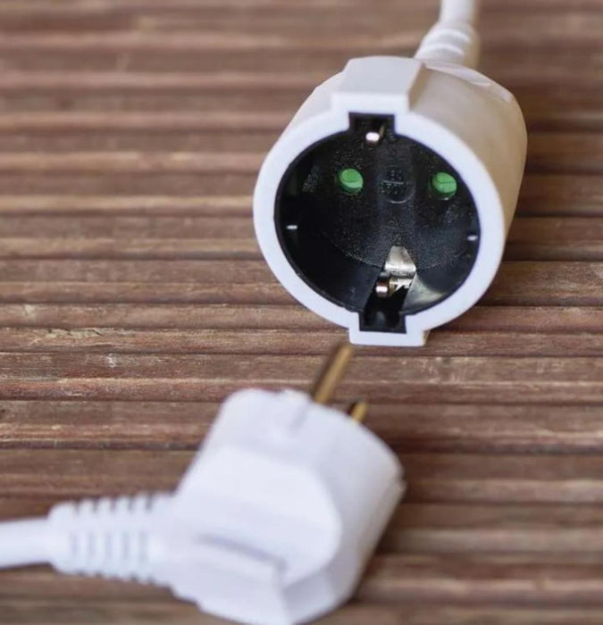 EXTENSION CORD 3 METERS 1 SOCKET 1.5MM² WHITE