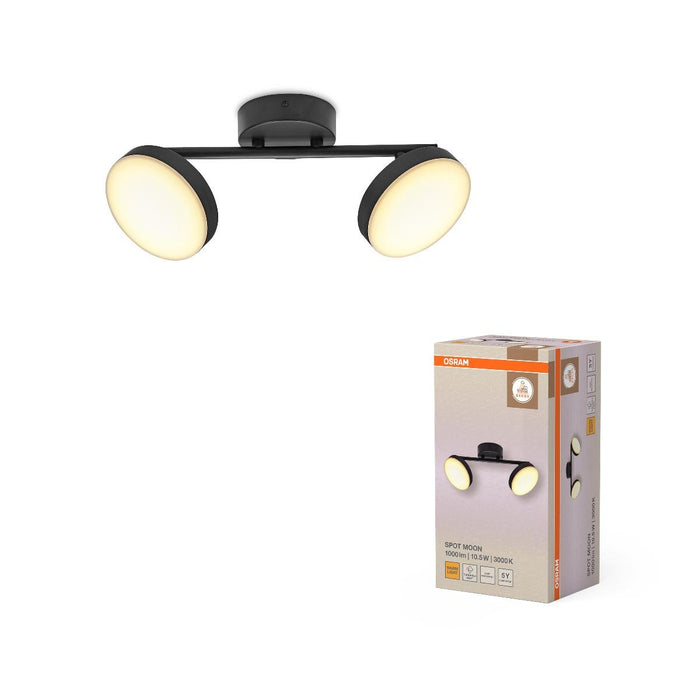 LED SPOTLIGHT MOON 2X10.5W 3000K BLACK