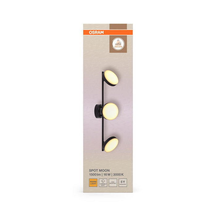 LED SPOTLIGHT MOON 3X16W 3000K BLACK