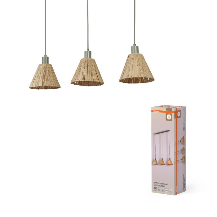 DECOR RAFFIA LINEAR CHANDELIER 3XE27 BROWN