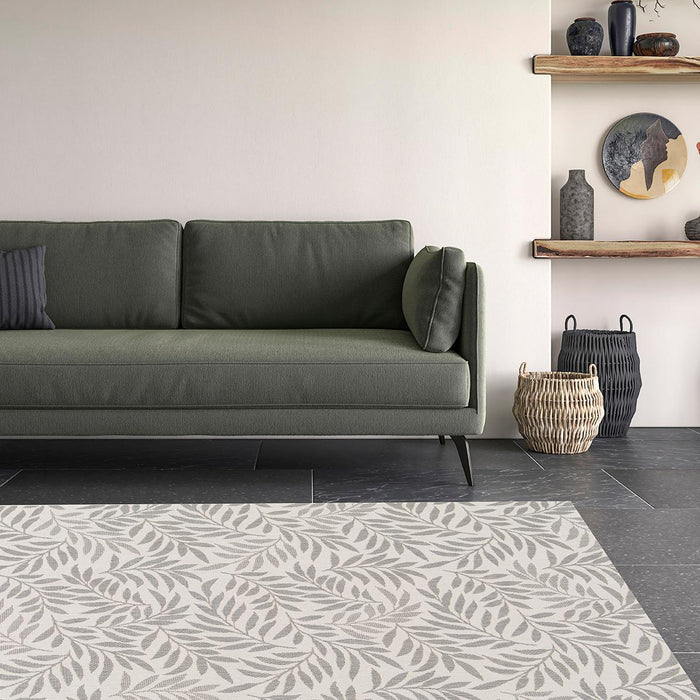 AUTUMN CARPET GRAY LEAVES BEIGE 120X170CM
