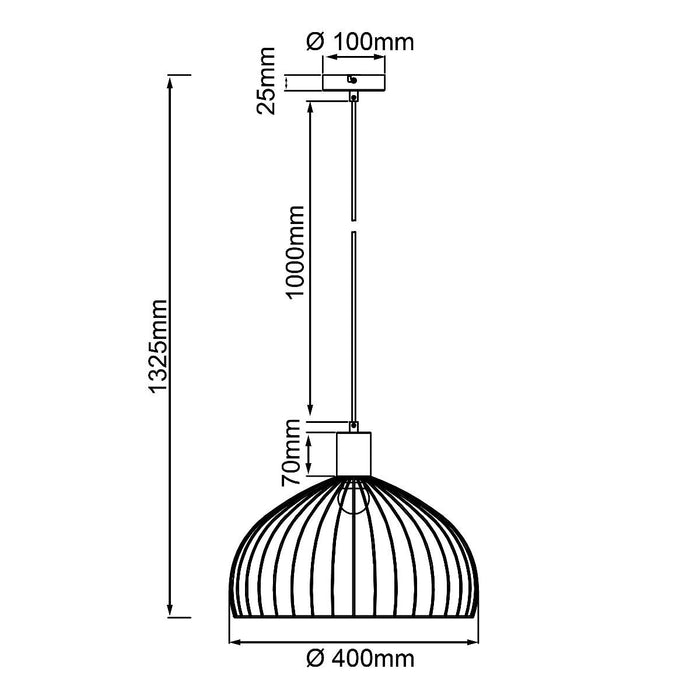 PENDEL BLACKY 1X E27 F40 CM