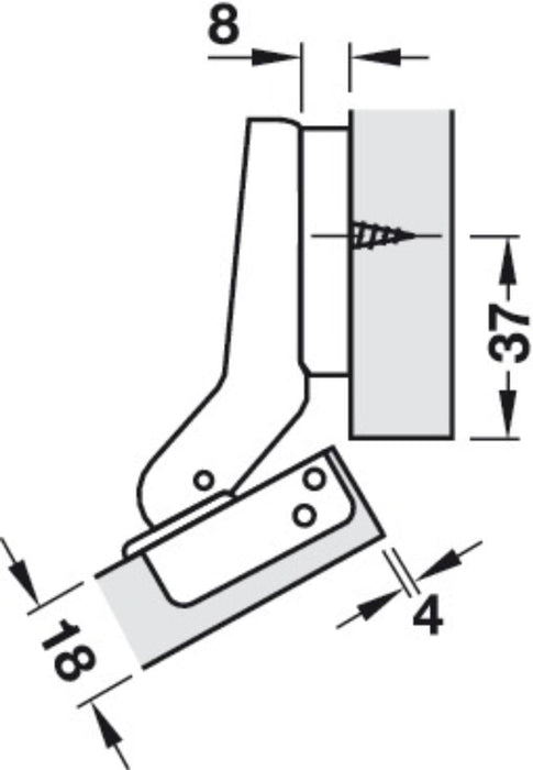 HINGE 120° 2 PCS HÄFELE
