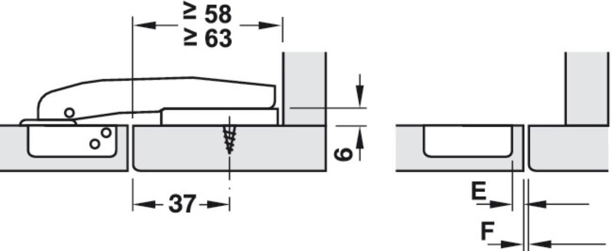 HINGE FRONT FRAME 2 PCS HÄFELE
