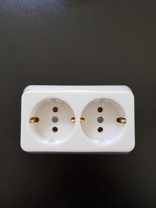 DISTRIBUTOR 2 SOCKETS TRAPEZ WHITE