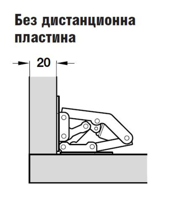 HINGE WITHOUT TRENCHING OPENING ANGLE 90°