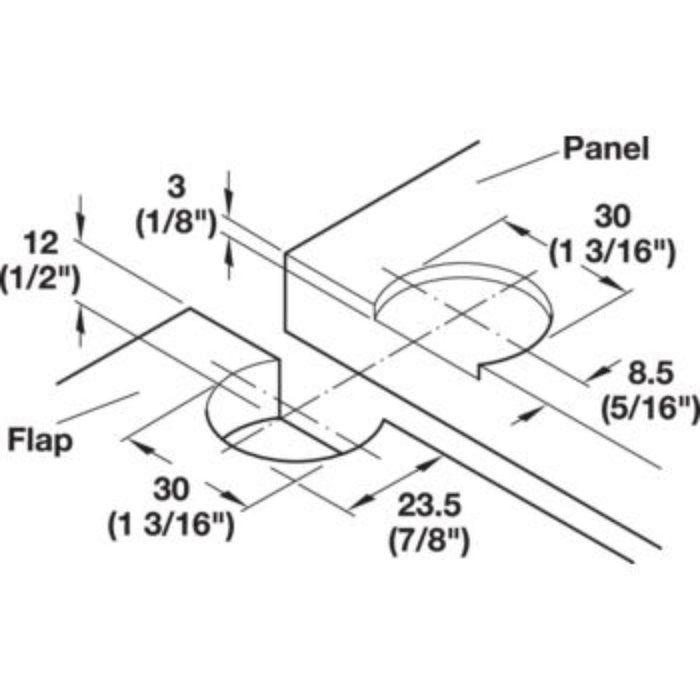 FLAP DOOR HINGE WHITE