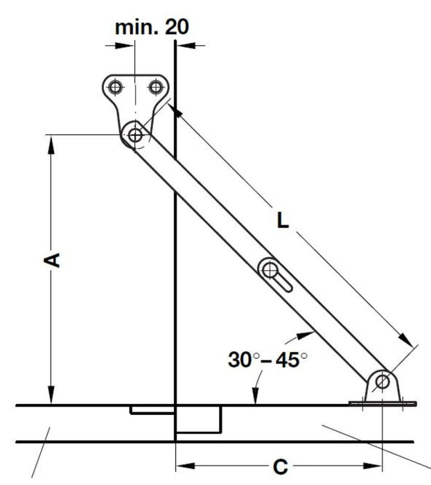 200MM HÄFELE FLAP DOOR SCISSORS