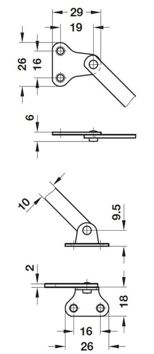200MM HÄFELE FLAP DOOR SCISSORS