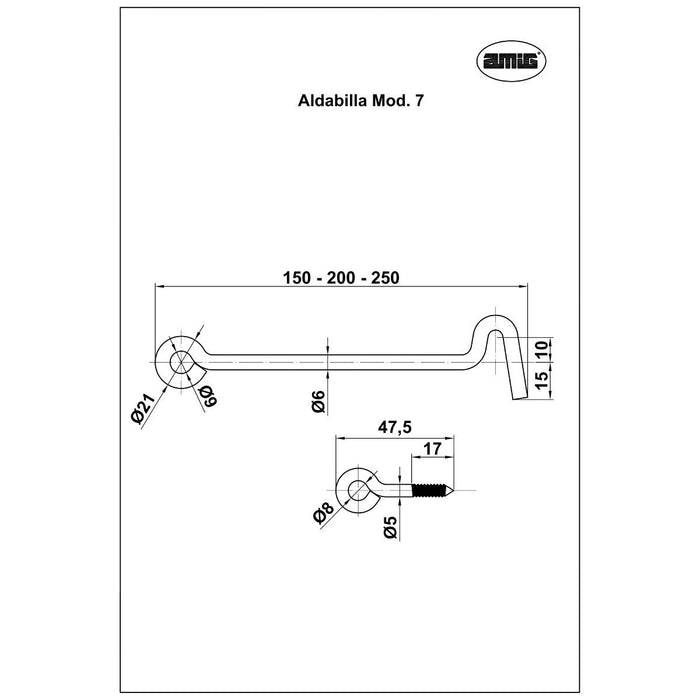 LATCH 7/150MM BLACK