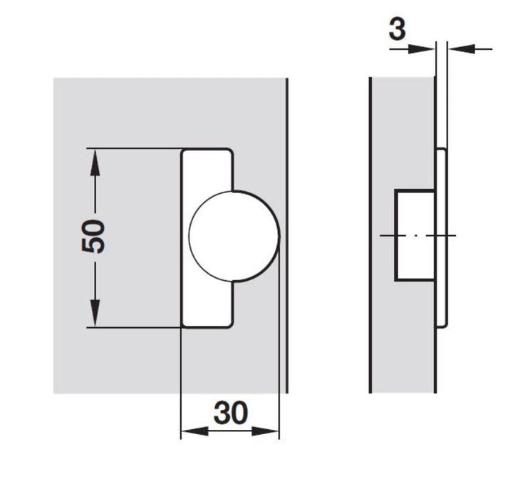 HINGE COVERED EDGE F26 HÄFELE