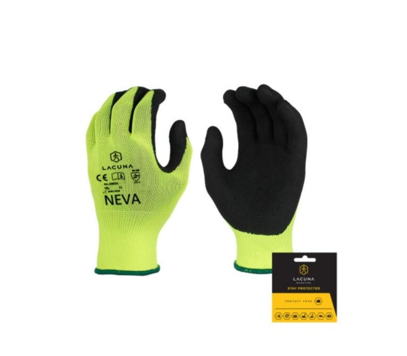 GLOVES OF KNITWEAR AND LATEX, YELLOW
