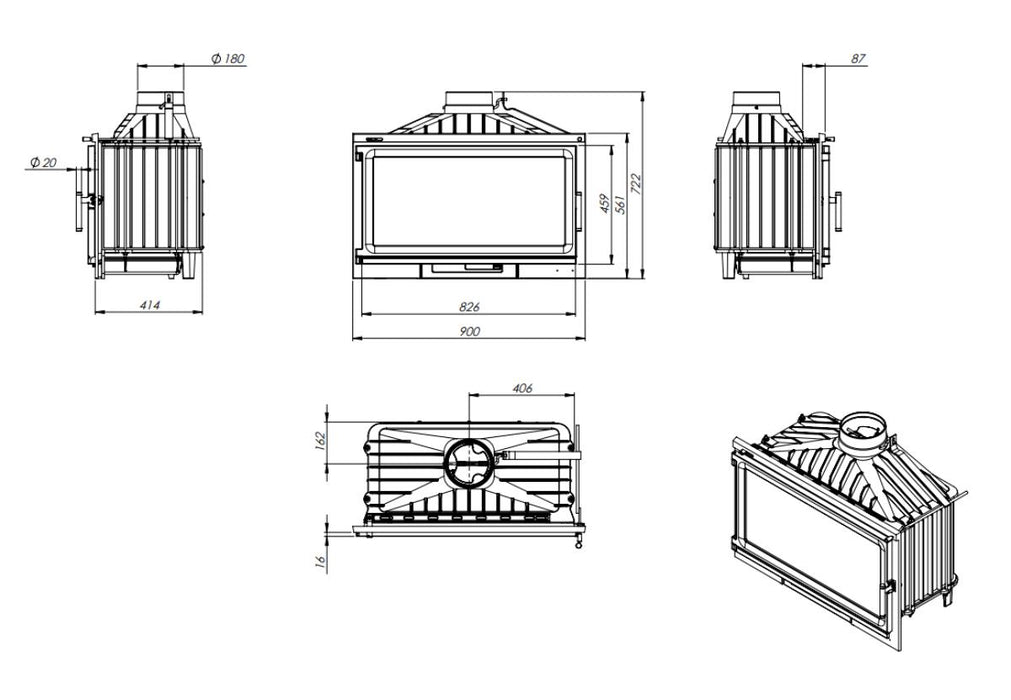 NORDFLAM BERGAMO CAMERA 16 KW WITH VALVE