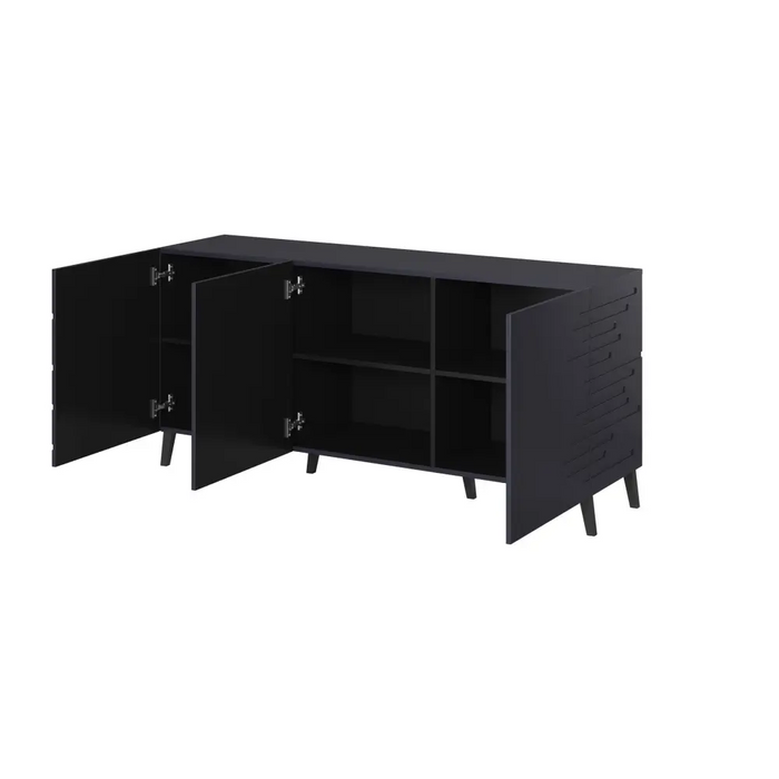 Nova chest of drawers 155x40x72 Garnet Mat - Chests of drawers made of furniture boardKOY-ZPM<<<ChestsKOY<<<ActionPL