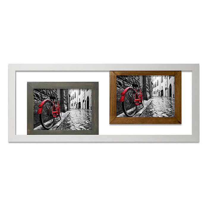 PHOTO FRAME COLLAGE FOR 2 PHOTOS NOVA DEKOR 23X56 CM WHITE
