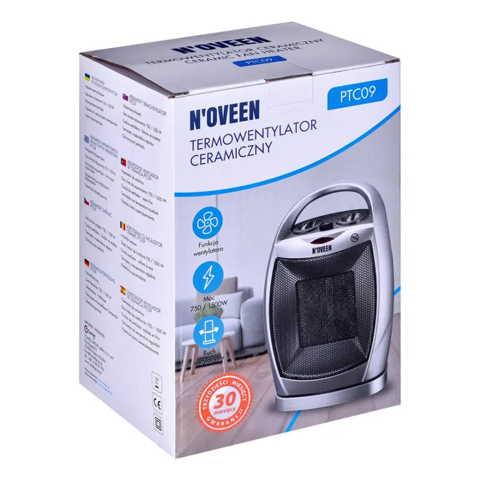 Noveen PTC09 Indoor Grey 1500 W Fan electric space heater - Fan heatersAGD-TER<<<Home Appliance - ProductsAGD<<<ActionPL