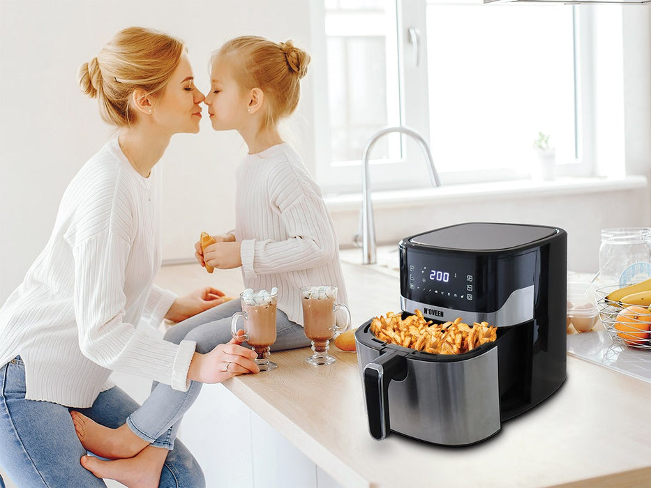 Hot air fryer NOVEEN AF550 6.5 l 1600 W Black, Silver