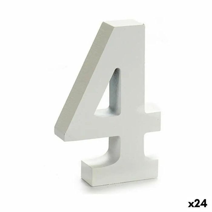 Number Pincello 4 White 2 x 16 x 14,5 cm (24 Units) - Декорация и Осветление<<<Дом Градина<<<BigBuy&&&Други артикули за