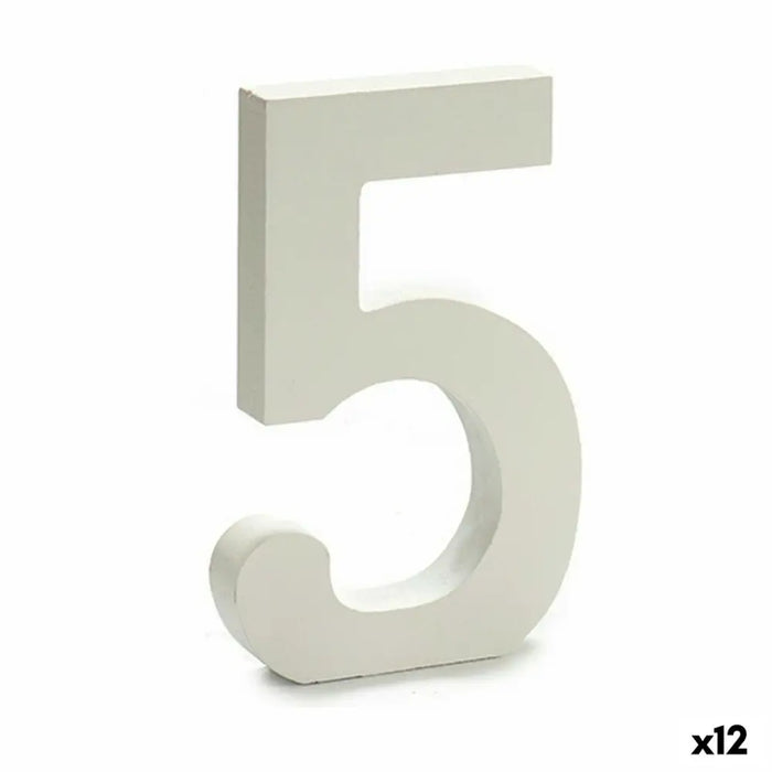 Number Pincello 5 White 1,8 x 21 x 17 cm (12 Units) - Декорация и Осветление<<<Дом Градина<<<BigBuy&&&Други артикули за