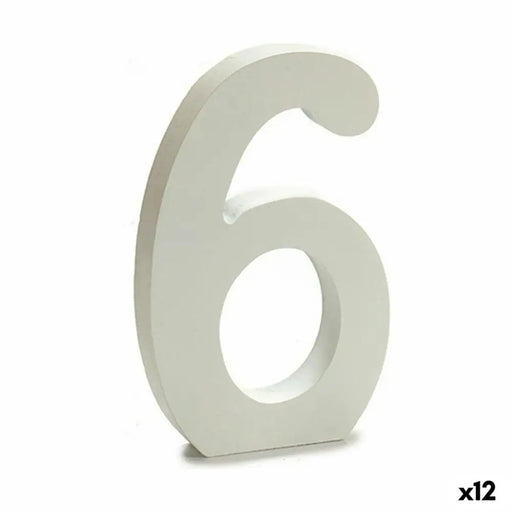 Number Pincello 6 White 1,8 x 21 x 17 cm (12 Units) - Декорация и Осветление<<<Дом Градина<<<BigBuy&&&Други артикули за
