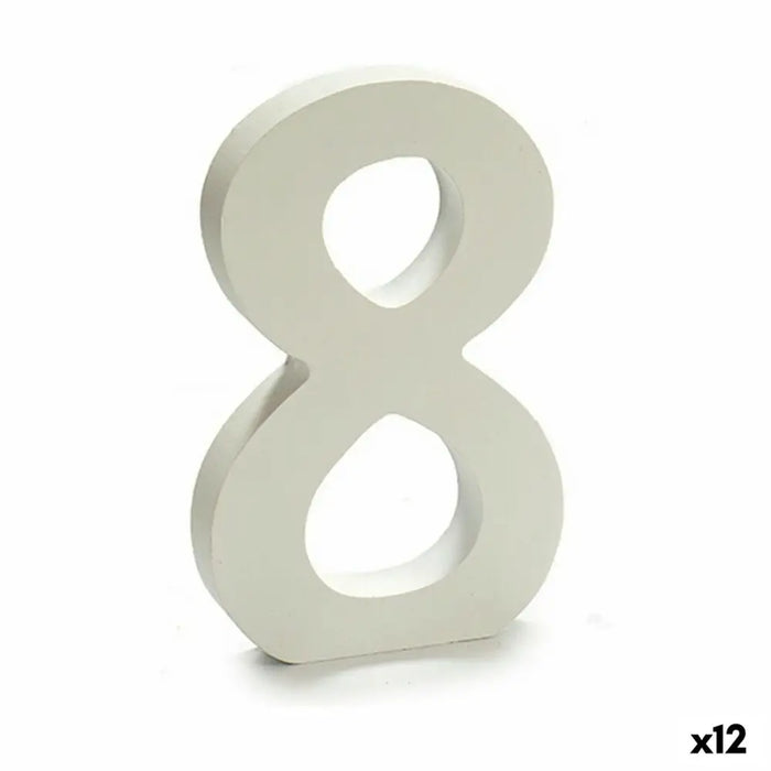 Number Pincello 8 White 1,8 x 21 x 17 cm (12 Units) - Декорация и Осветление<<<Дом Градина<<<BigBuy&&&Други артикули за