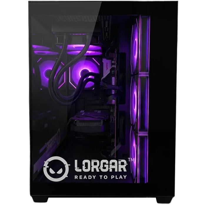 Gaming desktop computer LORGAR ADVANCED PCA201 BLACK AMD RYZEN 5 7500F, NVIDIA GEFORCE RTX5060 TI, RAM 16+16 GB, 6400 MHz