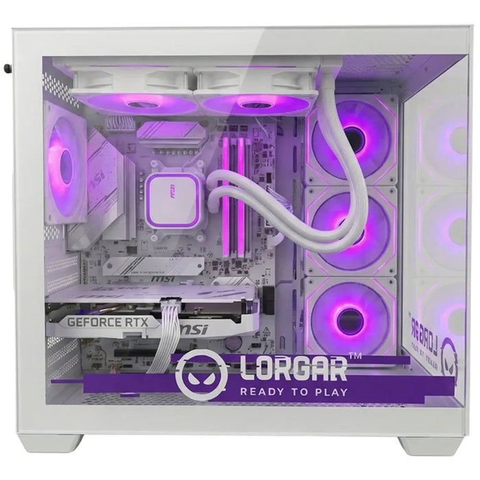 Gaming desktop computer LORGAR ADVANCED PCA201 WHITE AMD RYZEN 5 7500F, NVIDIA GEFORCE RTX5060 TI, RAM 16+16 GB, 6400 MHz