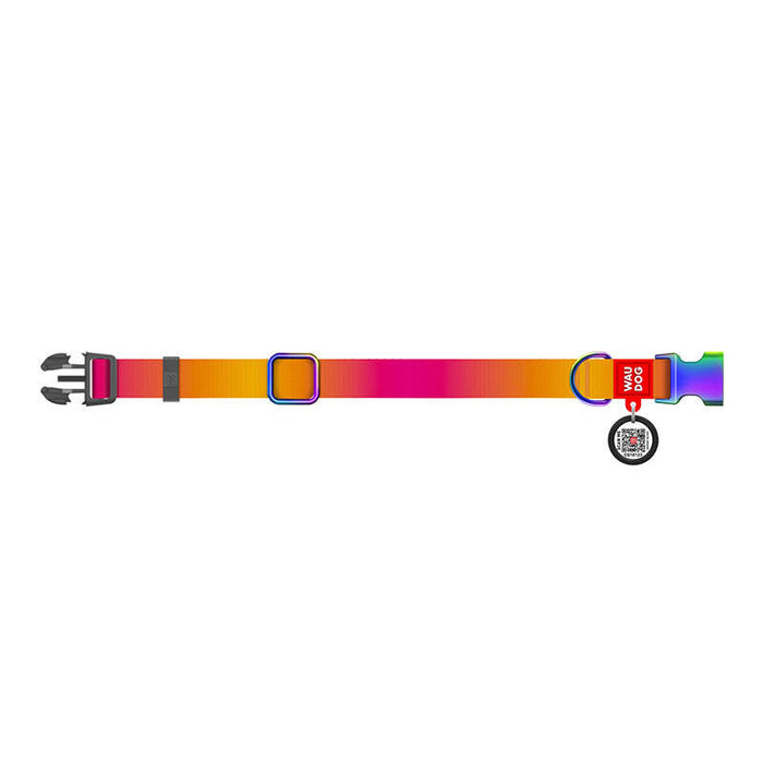 Nylon collar with QR code for Waudog gradient dog orange size XL - Walking and transportation<<<Pets<<<InnproXML