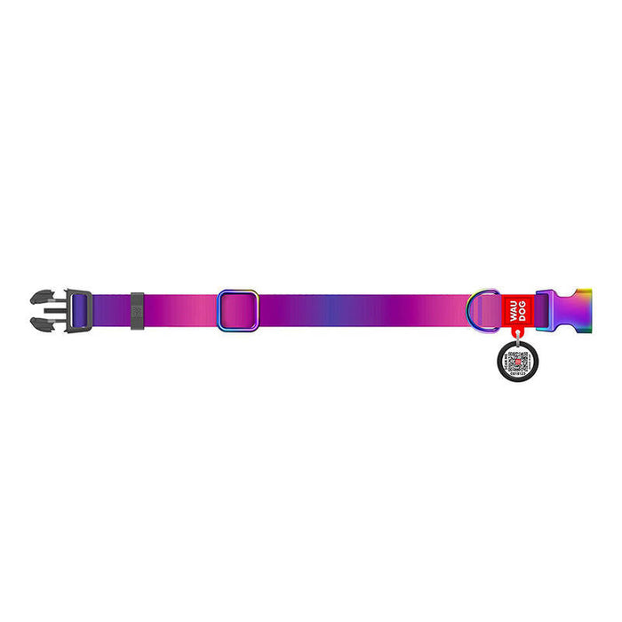 Nylon dog collar with QR code WAUDOG 15 mm wide 25-35 cm long purple - Walking and transportation<<<Pets<<<InnproXML