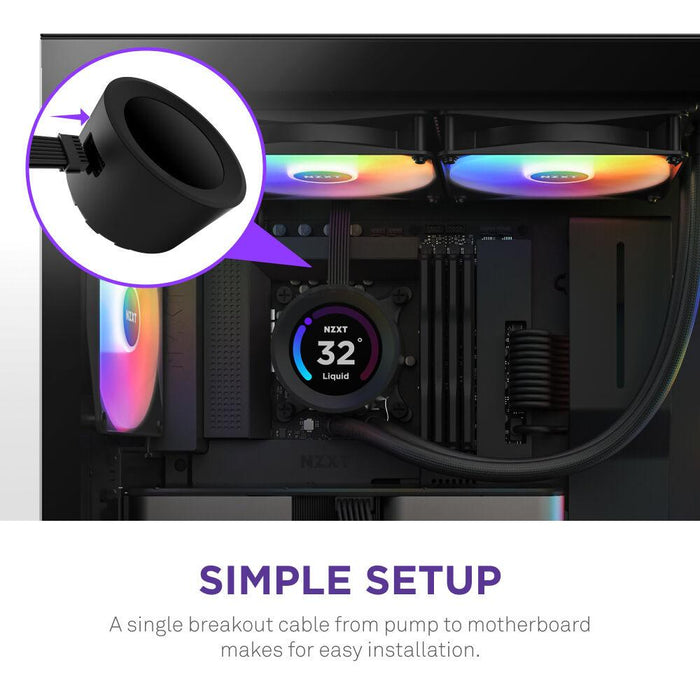 CPU Cooler NZXT Kraken Elite RGB 280 Black, Customizable LCD Display