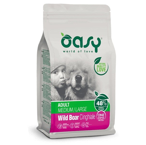 OASY One Animal Protein Adult Medium/Large Wild Boar - dry dog food - 12kg