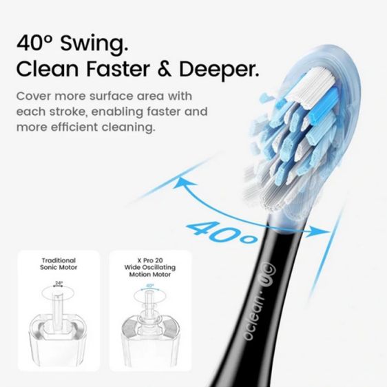 Electric toothbrush Oclean X Pro 20, AI, Maglev 4.0, 84000 rpm, Wi-Fi, FlexFit, IPX7, White